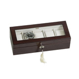 Macon Glass Top Wooden Watch Box in Mahogany Finish-Watch Box-Mele & Co.-Top Notch Gift Shop