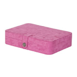 Maria - Plush Fabric Jewelry Box and Ring Case with 24 Sections, Pink-Jewelry Box-Mele & Co.-Top Notch Gift Shop