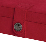 Giana - Plush Fabric Jewelry Box with Lift Out Tray in Red-Jewelry Box-Mele & Co.-Top Notch Gift Shop