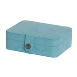 Giana - Plush Fabric Jewelry Box with Lift Out Tray in Aqua-Jewelry Box-Mele & Co.-Top Notch Gift Shop
