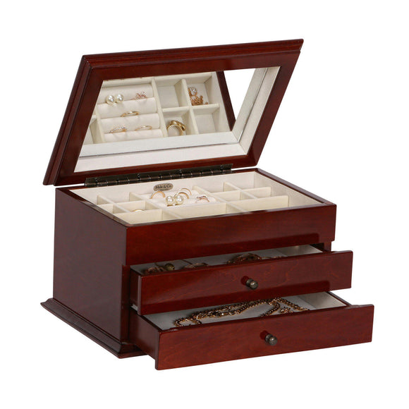 Brayden Wooden Jewelry Box in Walnut Finish-Jewelry Box-Mele & Co.-Top Notch Gift Shop