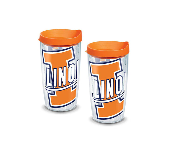 University of Illinois Colossal 16 oz. Tervis Tumbler with Lid - (Set of 2)-Tumbler-Tervis-Top Notch Gift Shop