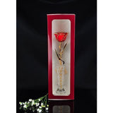 24K Gold Tipped Red Rose with Crystal Vase-Gold Trimmed Rose-The Rose Lady-Top Notch Gift Shop