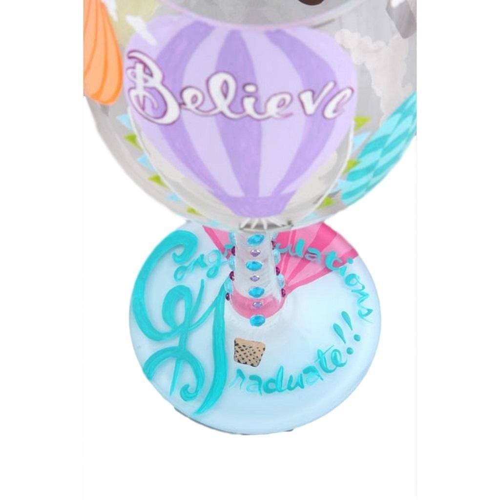 Reach For The Sky Graduation Wine Glass by Lolita®-Wine Glass-Designs by Lolita® (Enesco)-Top Notch Gift Shop