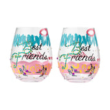 Best Friends Stemless Wine Glass by Lolita® - (Set of 2)-Stemless Wine Glass-Designs by Lolita® (Enesco)-Top Notch Gift Shop