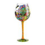 Sugar Skulls 2 Super Bling Wine Glass by Lolita®-Wine Glass-Designs by Lolita® (Enesco)-Top Notch Gift Shop