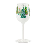 Christmas Trees In The Snow Wine Glass by Lolita®-Wine Glass-Designs by Lolita® (Enesco)-Top Notch Gift Shop