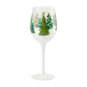 Christmas Trees In The Snow Wine Glass by Lolita®-Wine Glass-Designs by Lolita® (Enesco)-Top Notch Gift Shop