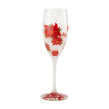 Poinsettias In The Snow Prosecco Glass by Lolita®-Champagne Glass-Designs by Lolita® (Enesco)-Top Notch Gift Shop