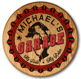 Garage Girl Room Barrel Head Sign - Personalized-Barrel Sign-1000 Oaks Barrel-Top Notch Gift Shop