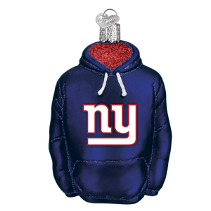 New York Giants Hand Blown Glass Hoodie Ornament-Ornament-Old World Christmas-Top Notch Gift Shop
