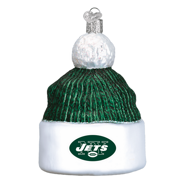 New York Jets Hand Blown Glass Beanie Ornament-Ornament-Old World Christmas-Top Notch Gift Shop