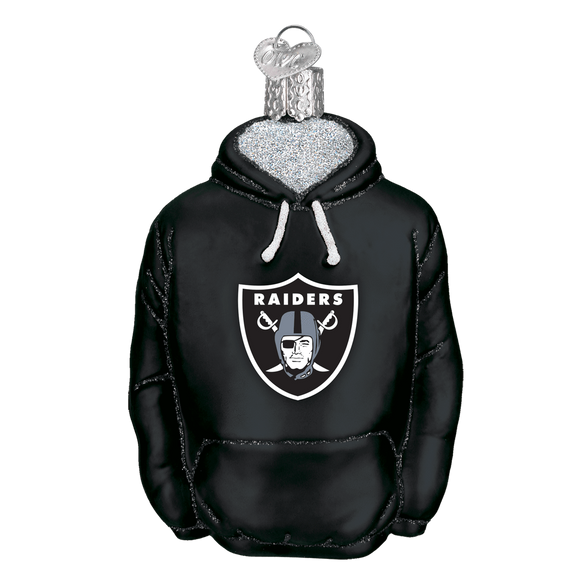 Oakland Raiders Hand Blown Glass Hoodie Ornament-Ornament-Old World Christmas-Top Notch Gift Shop
