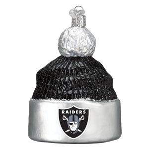 Oakland Raiders Hand Blown Glass Beanie Ornament-Ornament-Old World Christmas-Top Notch Gift Shop
