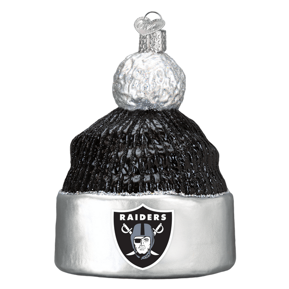 Oakland Raiders Hand Blown Glass Beanie Ornament-Ornament-Old World Christmas-Top Notch Gift Shop