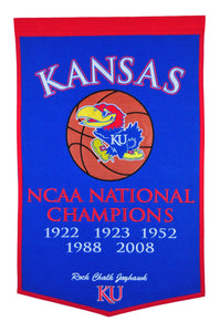 Kansas University Vintage Wool Dynasty Banner With Cafe Rod-Banner-Winning Streak Sports LLC-Top Notch Gift Shop