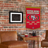 San Francisco 49ers Vintage Wool Dynasty Banner With Cafe Rod-Banner-Winning Streak Sports LLC-Top Notch Gift Shop