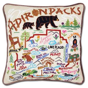 Adirondacks National Park Hand Embroidered CatStudio Pillow-Pillow-CatStudio-Top Notch Gift Shop