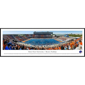 Boise State Football - "Stadium 50 Yard Line" Panorama Framed Print-Print-Blakeway Worldwide Panoramas, Inc.-Top Notch Gift Shop