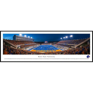 Boise State Football - "Stadium End Zone" Panorama Framed Print-Print-Blakeway Worldwide Panoramas, Inc.-Top Notch Gift Shop
