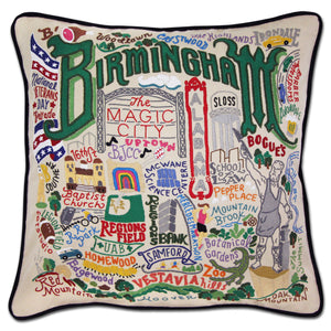 Birmingham Embroidered CatStudio Pillow-Pillow-CatStudio-Top Notch Gift Shop