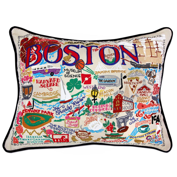 Boston Embroidered CatStudio Pillow-Pillow-CatStudio-Top Notch Gift Shop