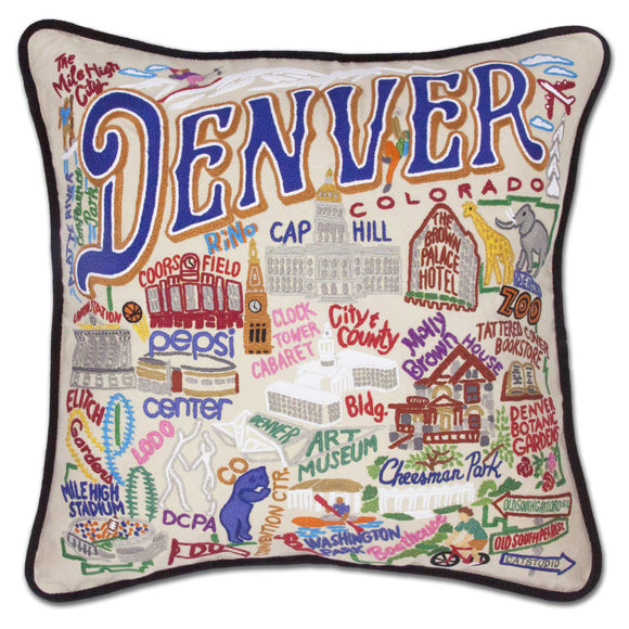 Denver Embroidered CatStudio Pillow-Pillow-CatStudio-Top Notch Gift Shop