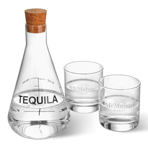 Tequila Decanter in Wood Crate with set of 2 Lowball Glasses - Personalized-Decanter-JDS Marketing-Top Notch Gift Shop