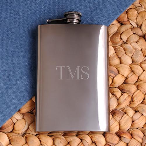 Gunmetal Personalized Flask-Flask-JDS Marketing-Top Notch Gift Shop