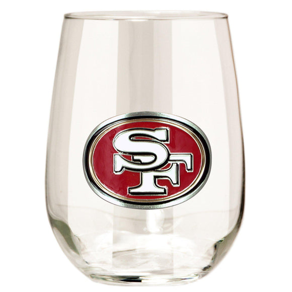 San Francisco 49ers 15 oz. Stemless Wine Glass - (Set of 2)-Stemless Wine Glass-Great American Products-Top Notch Gift Shop