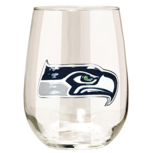 Seattle Seahawks 15 oz. Stemless Wine Glass - (Set of 2)-Stemless Wine Glass-Great American Products-Top Notch Gift Shop
