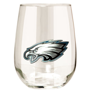 Philadelphia Eagles 15 oz. Stemless Wine Glass - (Set of 2)-Stemless Wine Glass-Great American Products-Top Notch Gift Shop