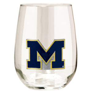 Michigan Wolverines Stemless Wine Glass - (Set of 2)-Stemless Wine Glass-Great American Products-Top Notch Gift Shop
