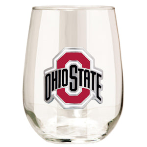 Ohio State Buckeyes 15 oz. Stemless Wine Glass - (Set of 2)-Stemless Wine Glass-Great American Products-Top Notch Gift Shop
