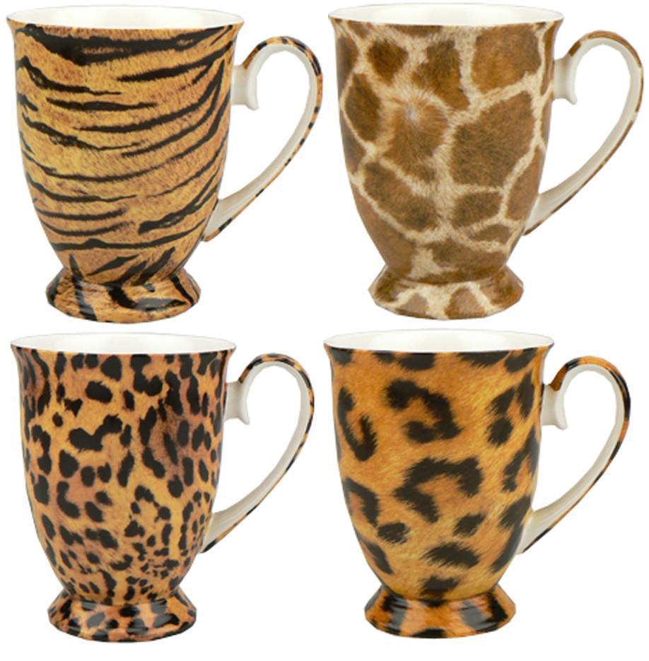 Go Wild Set of 4 Bone China Mugs-Mug-McIntosh Trading-Top Notch Gift Shop