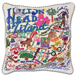 Hilton Head Embroidered CatStudio Pillow-Pillow-CatStudio-Top Notch Gift Shop