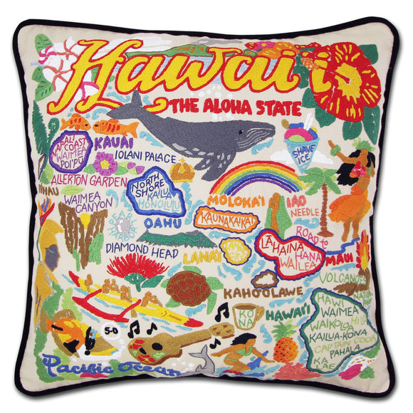 Hawaiian Isles Hand Embroidered CatStudio Pillow-Pillow-CatStudio-Top Notch Gift Shop