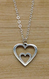 Hand Crafted Sterling Silver Double Heart Necklace-Necklace-Carved Solutions-Top Notch Gift Shop