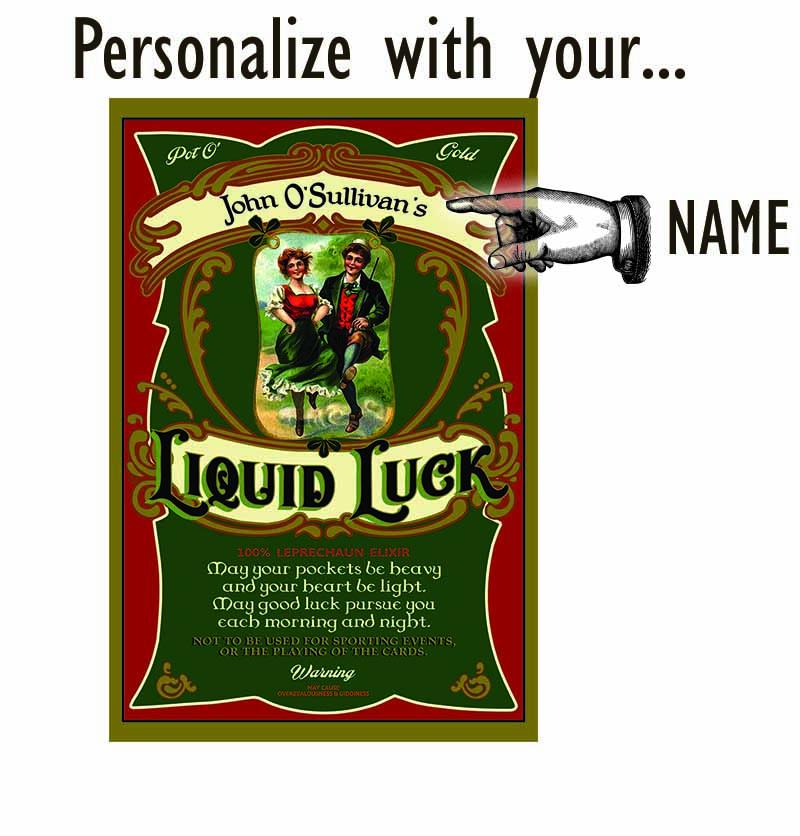 Liquid Luck Wood Sign - Personalized-Woody Signs-1000 Oaks Barrel-Top Notch Gift Shop