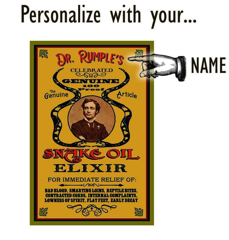 Snake Oil Wood Sign - Personalized-Woody Signs-1000 Oaks Barrel-Top Notch Gift Shop