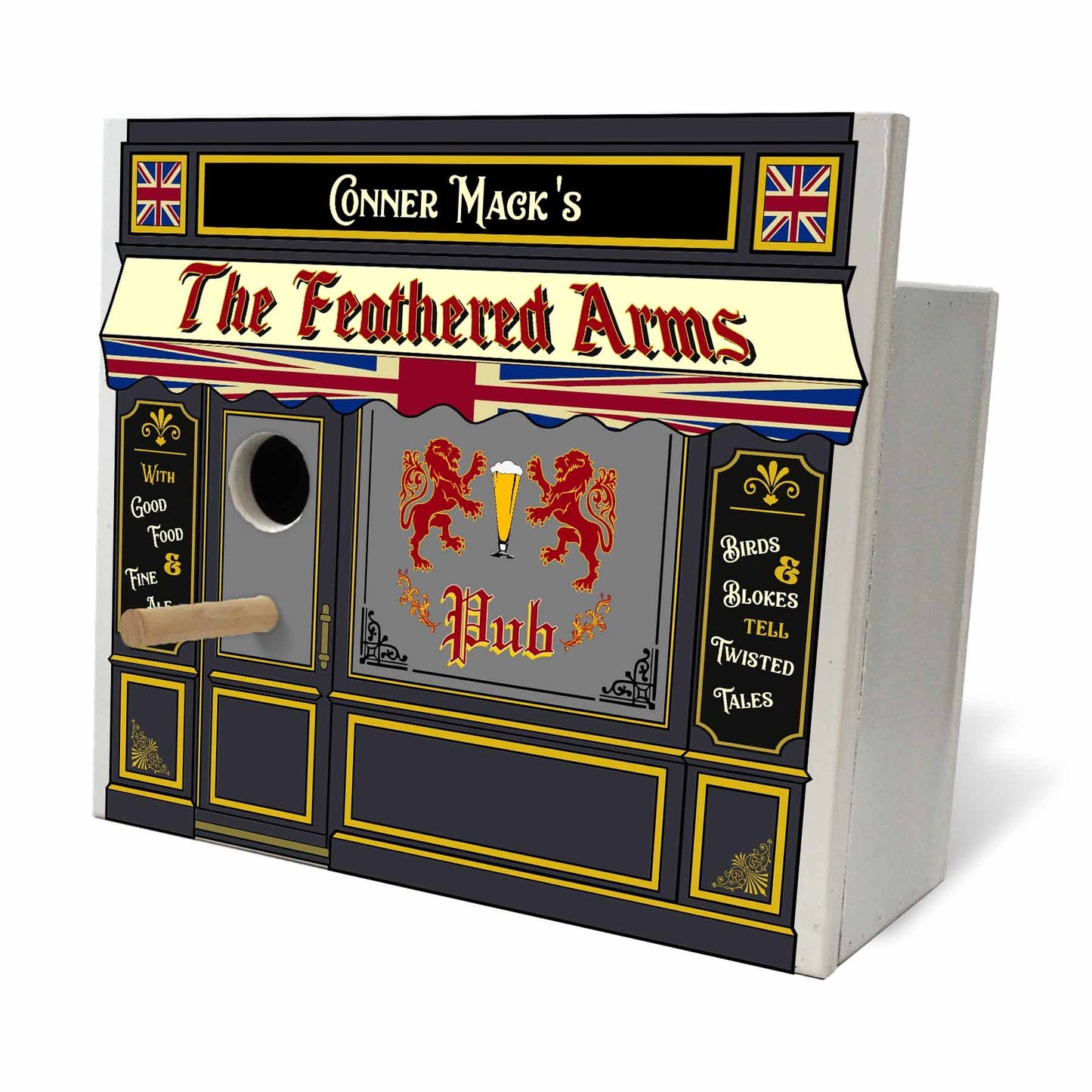 English Pub Birdhouse - Personalized-Birdhouse-1000 Oaks Barrel-Top Notch Gift Shop