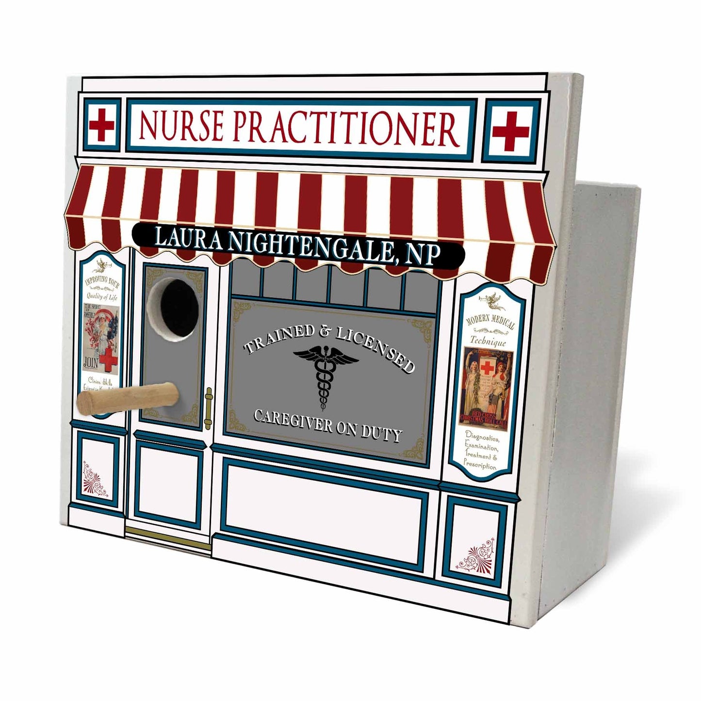 Nurse Practitioner Birdhouse - Personalized-Birdhouse-1000 Oaks Barrel-Top Notch Gift Shop