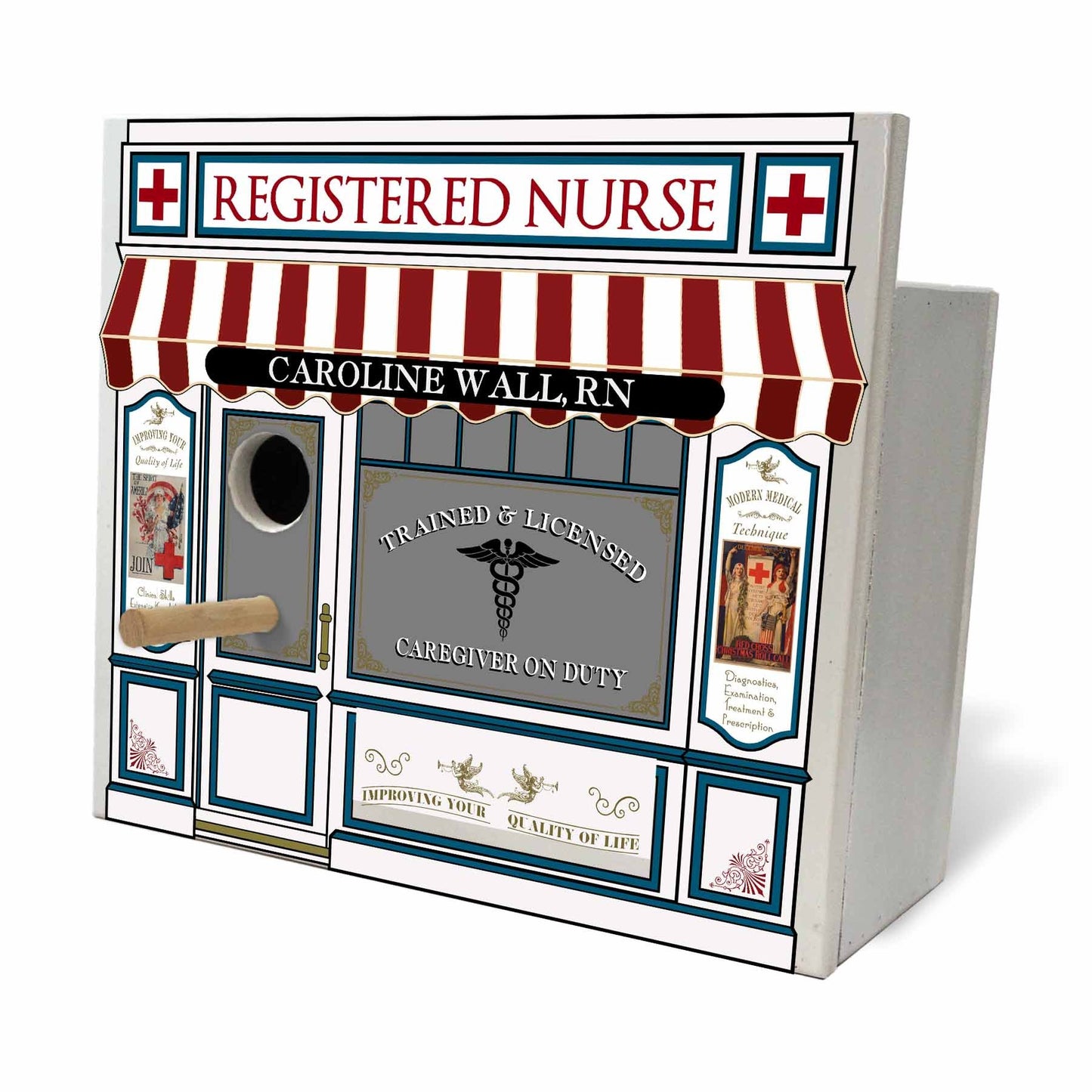 Registered Nurse Birdhouse - Personalized-Birdhouse-1000 Oaks Barrel-Top Notch Gift Shop