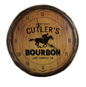 Running Horse Quarter Barrel Clock - Personalized-Clock-1000 Oaks Barrel-Top Notch Gift Shop