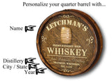 'Distillery' Quarter Barrel Sign- Personalized-Barrel Sign-1000 Oaks Barrel-Top Notch Gift Shop