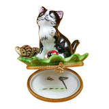 Cat on a Leaf Limoges Box by Rochard™-Limoges Box-Rochard-Top Notch Gift Shop