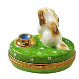 Spaniel Puppy with Bowl Limoges Box by Rochard™-Limoges Box-Rochard-Top Notch Gift Shop