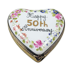 50th Anniversary Heart Limoges Box by Rochard™-Limoges Box-Rochard-Top Notch Gift Shop