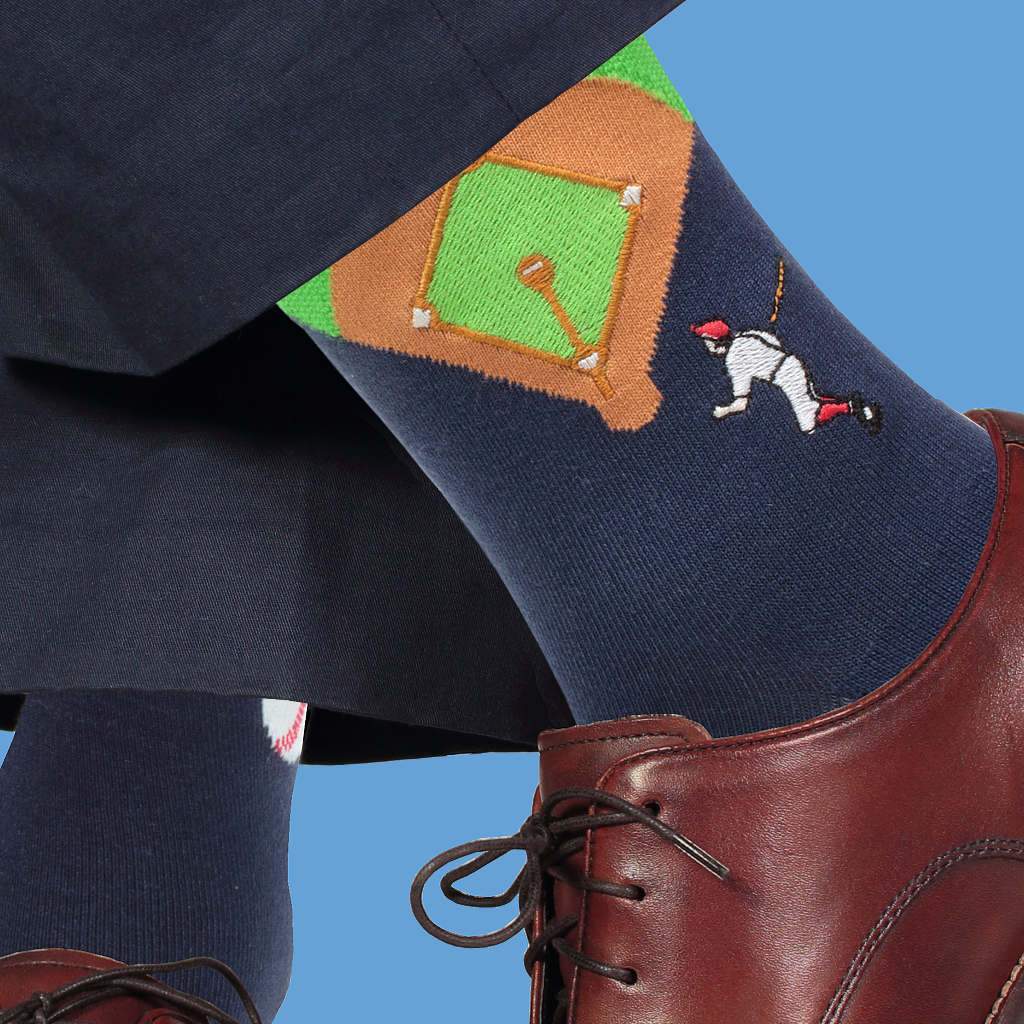Batter's Up - Men's Cotton Blend Baseball Socks-Socks-Soxfords-Top Notch Gift Shop