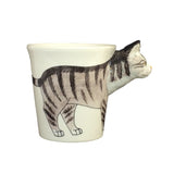 Gray Tabby Cat Hand Painted Coffee Mug-Mug-Sea Island-Top Notch Gift Shop